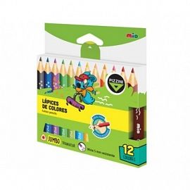 LAPIZ DE COLOR PIZZINI MIO JUMBO CORTO CJ X12
