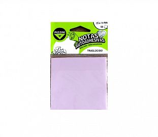 NOTAS ADHESIVAS PIZZINI TRANSPARENTE 75X75MM 50H ROSA