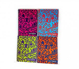 CUADERNO C/ESPIRAL TRIUNFANTE 123 DOODLE SUPER T/D 21X27 60H RAYADO
