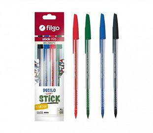 BOLIGRAFO FILGO STICK 026 1.0 SURTIDO EST X4