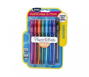 BOLIGRAFO PAPERMATE KILOMETRICO INKJOY 0.7 BL X8