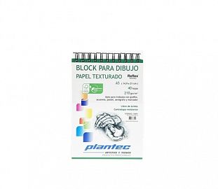 BLOCK DE DIBUJO C/ESPIRAL SUPERIOR PLANTEC A5 210G BLANCO TEXTURADO 40H