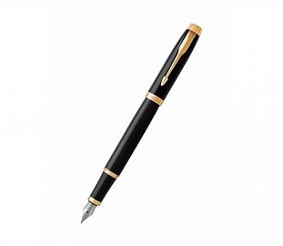 PLUMA PARKER NEGRO TERMINACION DORADA PUNTA MEDIANA