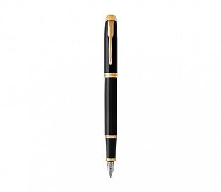 PLUMA PARKER NEGRO TERMINACION DORADA PUNTA MEDIANA