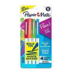 MARCADOR AL AGUA PAPERMATE FLAIR BOLD BL X4
