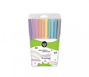 MARCADOR ESCOLAR PIZZINI PASTEL EST X10