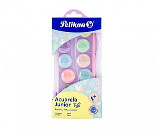 ACUARELA PASTEL PELIKAN JUNIOR C/PINCEL VIOLETA EST X12