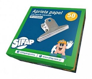 APRIETA PAPEL SIFAP NIQUELADO C/RESORTE 50MM