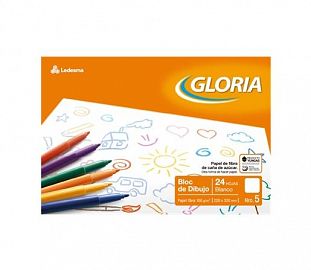 BLOCK DE DIBUJO GLORIA N°5 BLANCO 24H