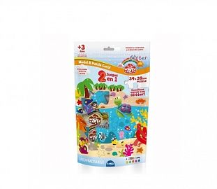 SET MASA DIDO CORAL C/MOLDE RODILLO Y ESTECA + PUZZLE 34X315CM