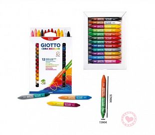 CRAYON DE CERA GIOTTO MAXI BICOLOR CJ X12