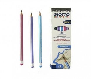 LAPIZ DE GRAFITO GIOTTO TRI HB CUERPO TRIANGULAR PASTEL CJ X12