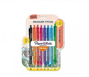 BOLIGRAFO PAPERMATE KILOMETRICO 100 RT VINTAGE BL X8