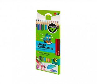 LAPIZ DE COLOR PIZZINI TRIANGULARES ACUARELABLE CJ X12