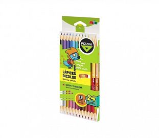 LAPIZ DE COLOR PIZZINI MIO TRIANGULARES BICOLOR CJ X12