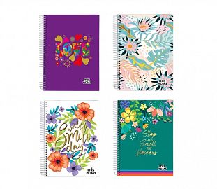 CUADERNO C/ESPIRAL MIS HOJAS SPRING T/D A5 100H CUADRICULADO