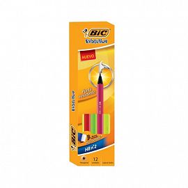 LAPIZ DE GRAFITO BIC EVOLUTION NEON CJ X12