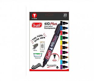 MARCADOR PERMANENTE TRABI 410 SURTIDO EST X10