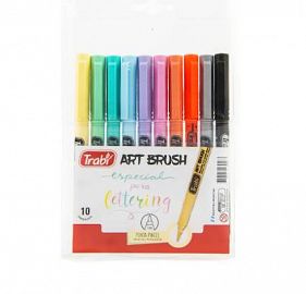 MARCADOR TRABI PUNTA PINCEL ART BRUSH PASTEL SURTIDO EST X10