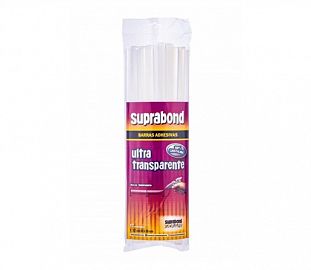 BARRA DE SILICONA SUPRABOND ULTRA TRANSPARENTE GRUESA PAQ X17