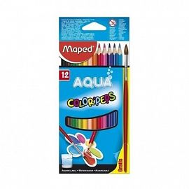 LAPIZ DE COLOR MAPED COLOR PEPS AQUA C/PINCEL ACUARELABLE CJ X12