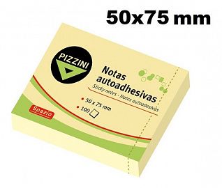 NOTAS ADHESIVAS PIZZINI AMARILLAS 50X75MM 100H