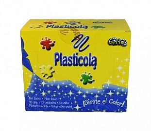 ADHESIVO C/GLITTER PLASTICOLA 38G CJ X12