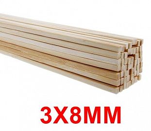 VARILLA DE MADERA BALSA AERO STAR 3X8MM