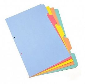 SEPARADOR BROPACO 5 POSICIONES A4 COLORES SURTIDOS PAQ X10 JUEGOS