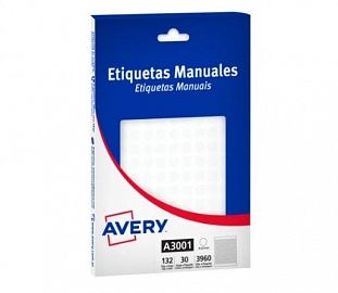 ETIQUETA AUTOADHESIVA AVERY 3001 REDONDA 8MM