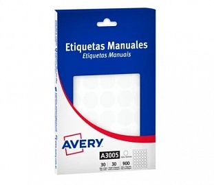 ETIQUETA AUTOADHESIVA AVERY 3005 REDONDA 19MM