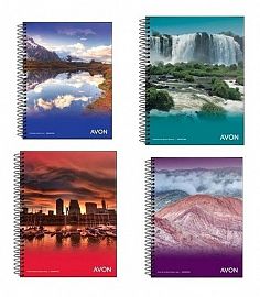 CUADERNO C/ESPIRAL AVON T/F 16X21 84H RAYADO