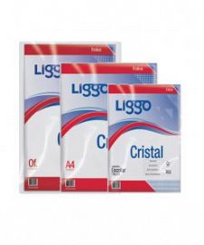 FOLIO LIGGO CRISTAL 40 MICRONES ESCOLAR X100