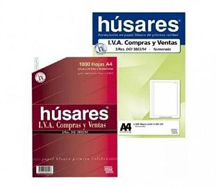 FORMULARIO CONTINUO HUSARES IVA VENT/COMP NUMERADO 80G 1000H