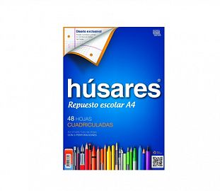 REPUESTO ESCOLAR HUSARES N°3 CUADRICULADO 48H