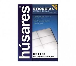 ETIQUETAS HUSARES H34101 HOJA ENTERA A4 X 100H