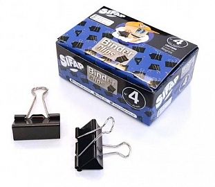 BINDER CLIP SIFAP N°4 (41MM) NEGRO CJ X12