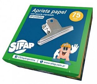 APRIETA PAPEL SIFAP NIQUELADO C/RESORTE 75MM