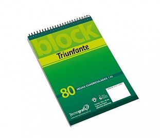 BLOCK C/ESPIRAL TRIUNFANTE A6 80H CUADRICULADO
