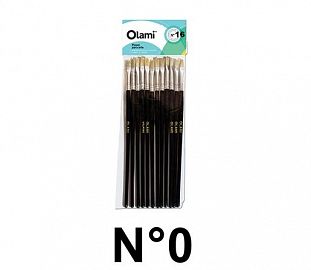 PINCEL PELO DE CERDA CHATO OLAMI 100 N°0 BL X12