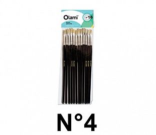 PINCEL PELO DE CERDA CHATO OLAMI 104 N°4 BL X12