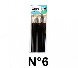 PINCEL PELO DE CERDA CHATO OLAMI 106 N°6 BL X12