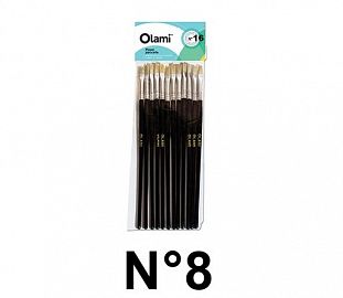 PINCEL PELO DE CERDA CHATO OLAMI 108 N°8 BL X12