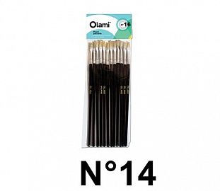PINCEL PELO DE CERDA CHATO OLAMI 114 N°14 BL X12