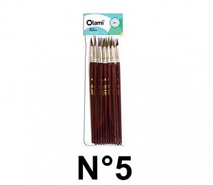 PINCEL PELO DE PONY REDONDO OLAMI 205 N°5 BL X12