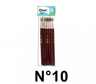 PINCEL PELO DE PONY REDONDO OLAMI 210 N°10 BL X12