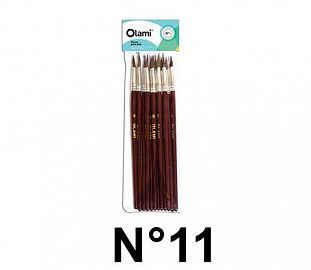 PINCEL PELO DE PONY REDONDO OLAMI 211 N°11 BL X12
