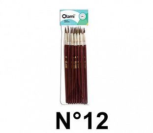 PINCEL PELO DE PONY REDONDO OLAMI 212 N°12 BL X12