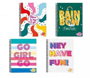 CUADERNO C/ESPIRAL INK DROP T/D A4 100H RAYADO - MIXED