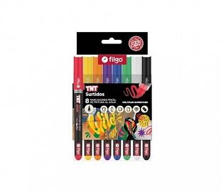 MARCADOR PUNTA PINCEL FILGO TNT BRUSH SURTIDO EST X8